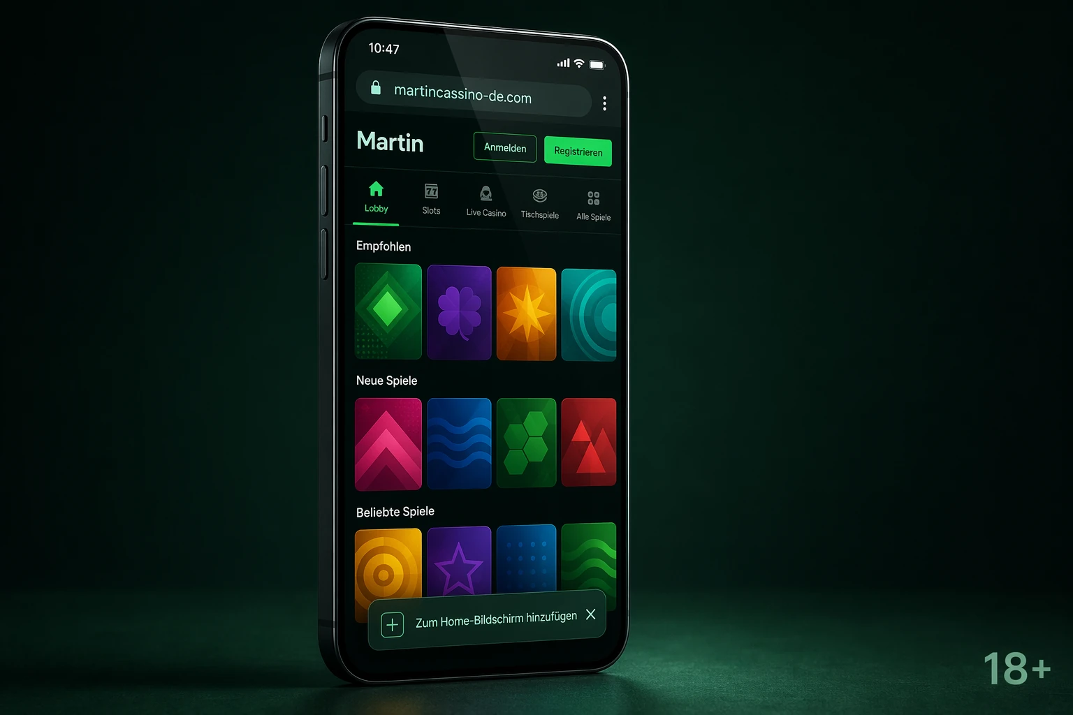 Martin Casino iOS über Safari
